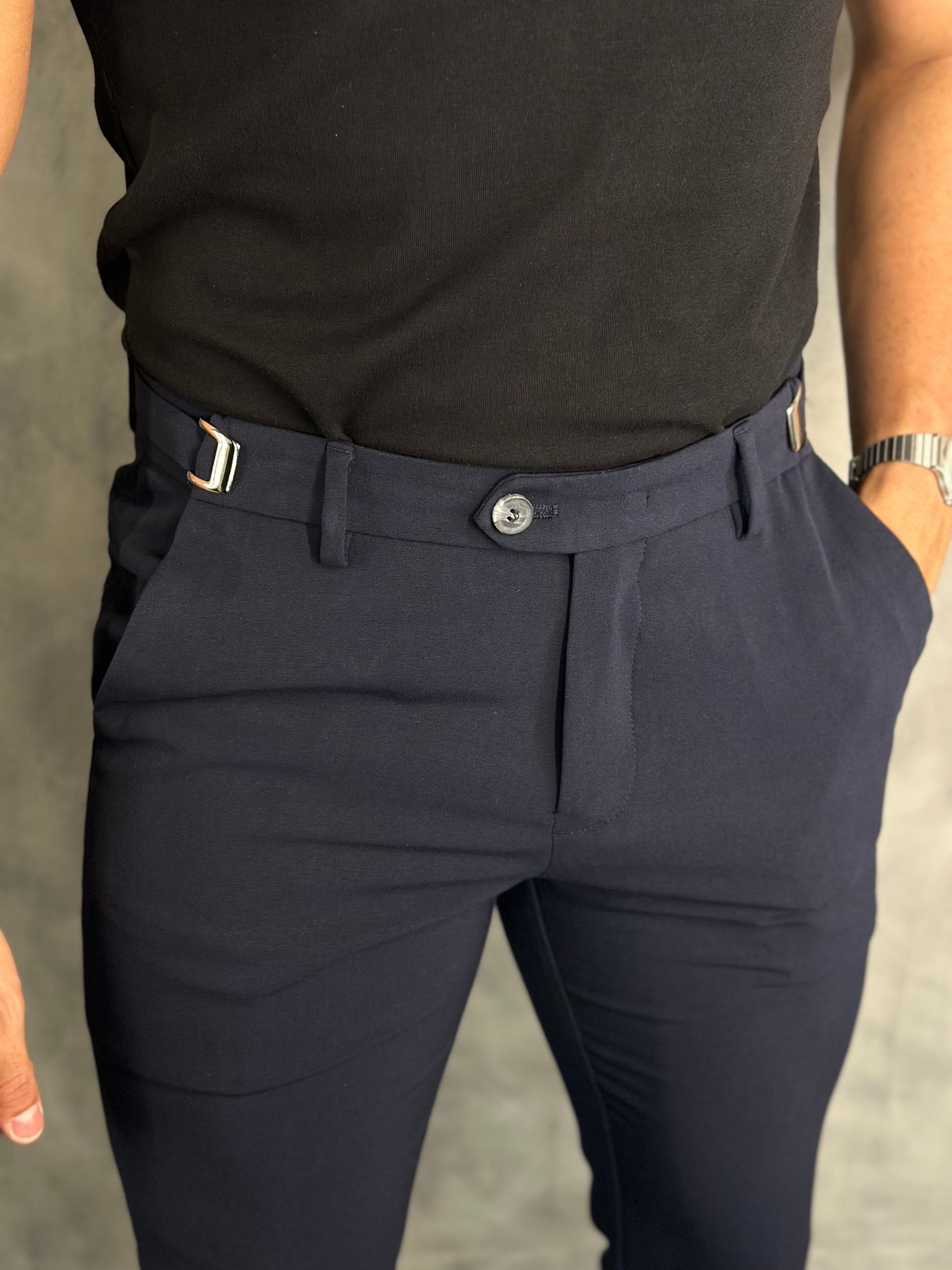 CALÇA ALF ATENAS AJUSTE FIVELA MARINHO