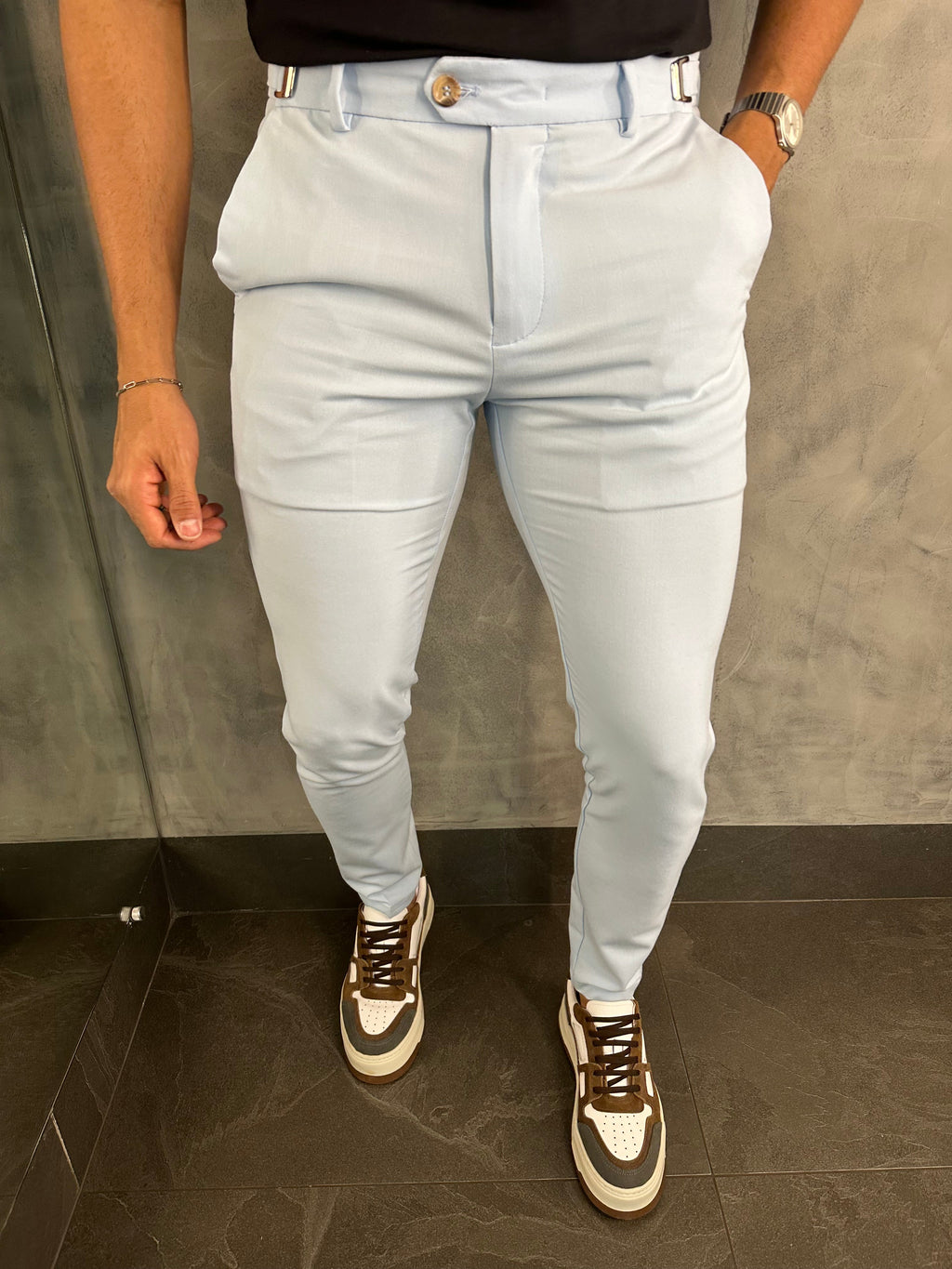 CALÇA ALF ATENAS AJUSTE FIVELA  AZUL BB