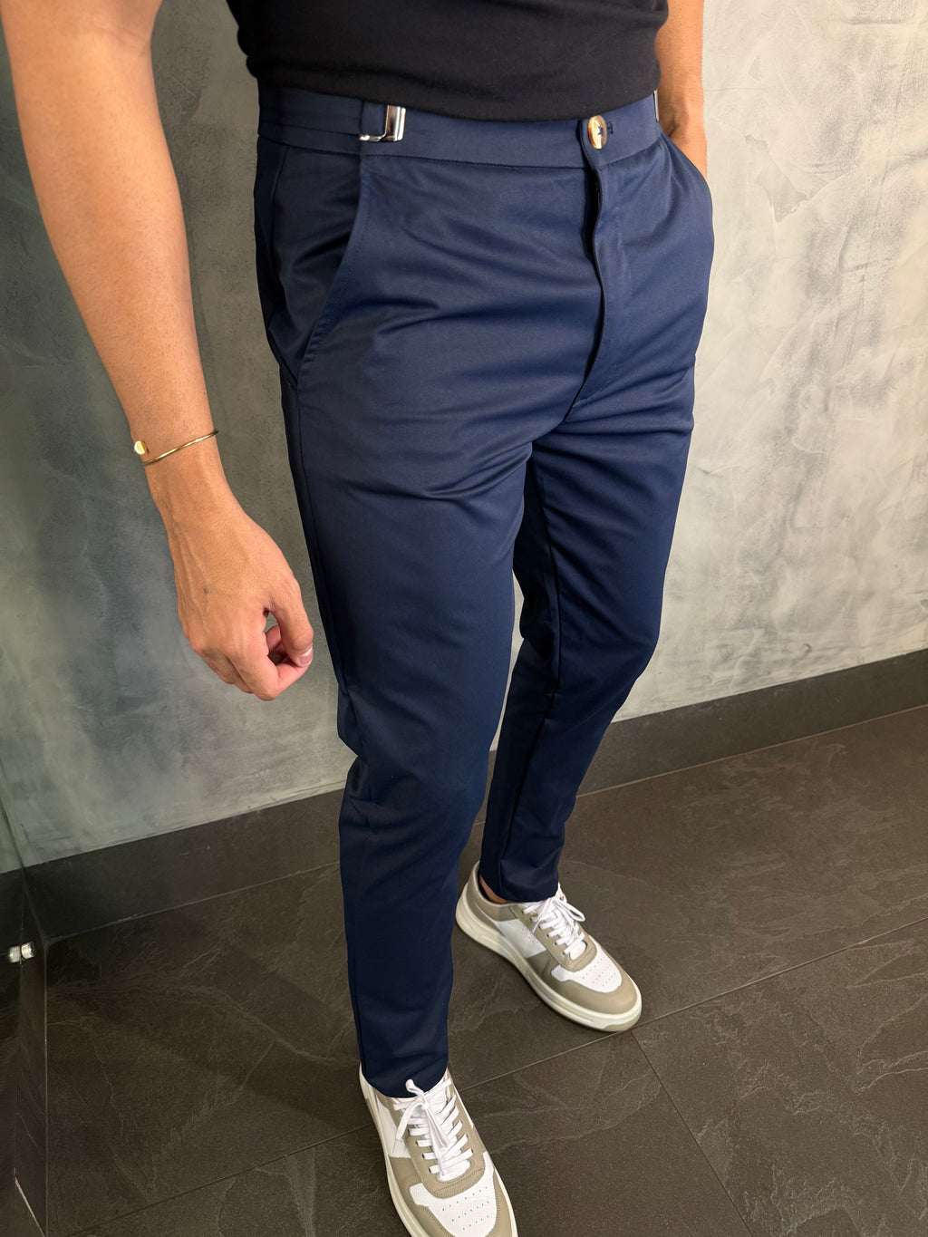 CALÇA ALF. MÔNACO AJUSTE CATRACA MARINHO