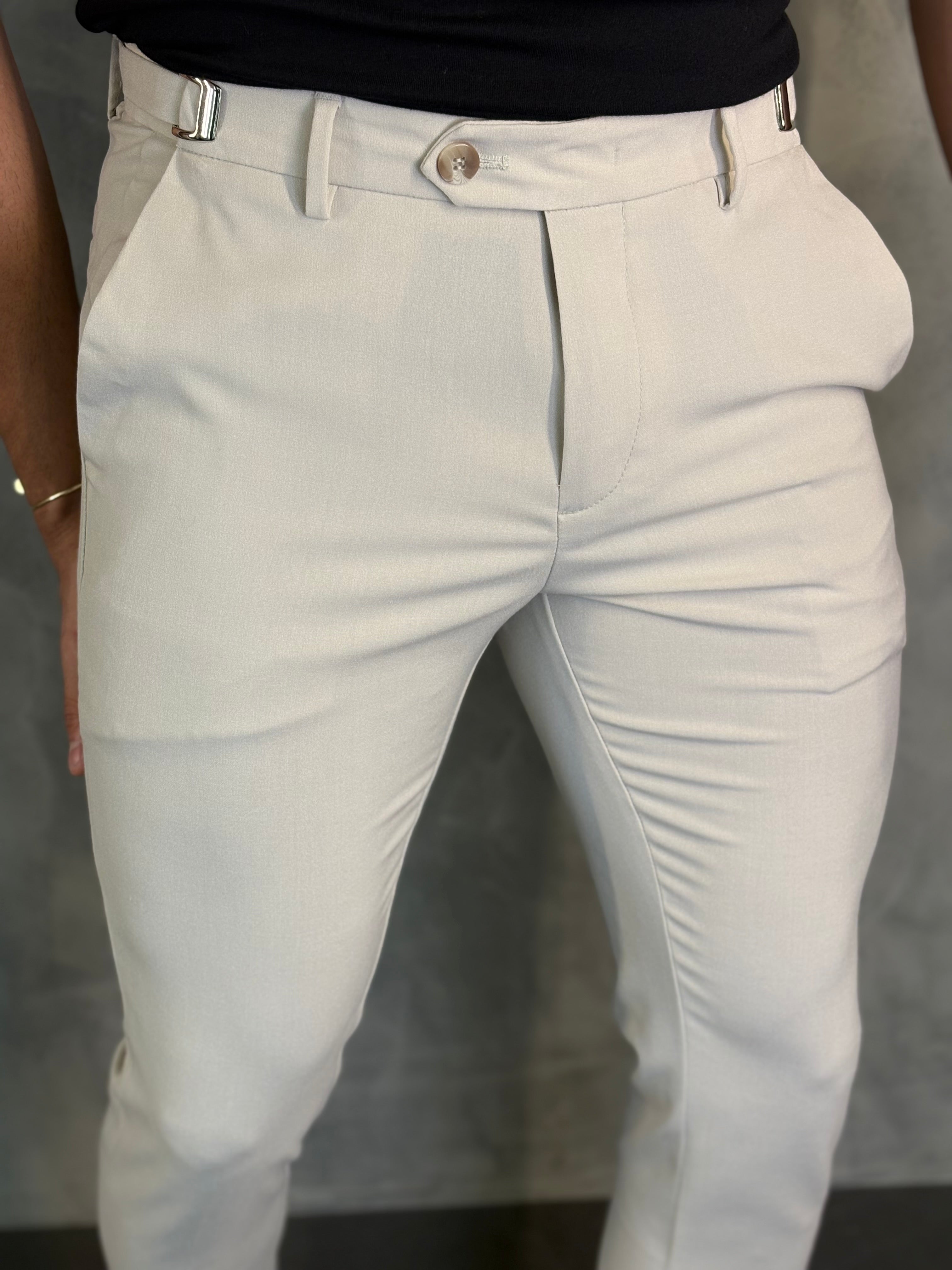 CALÇA ALF ATENAS AJUSTE FIVELA AREIA