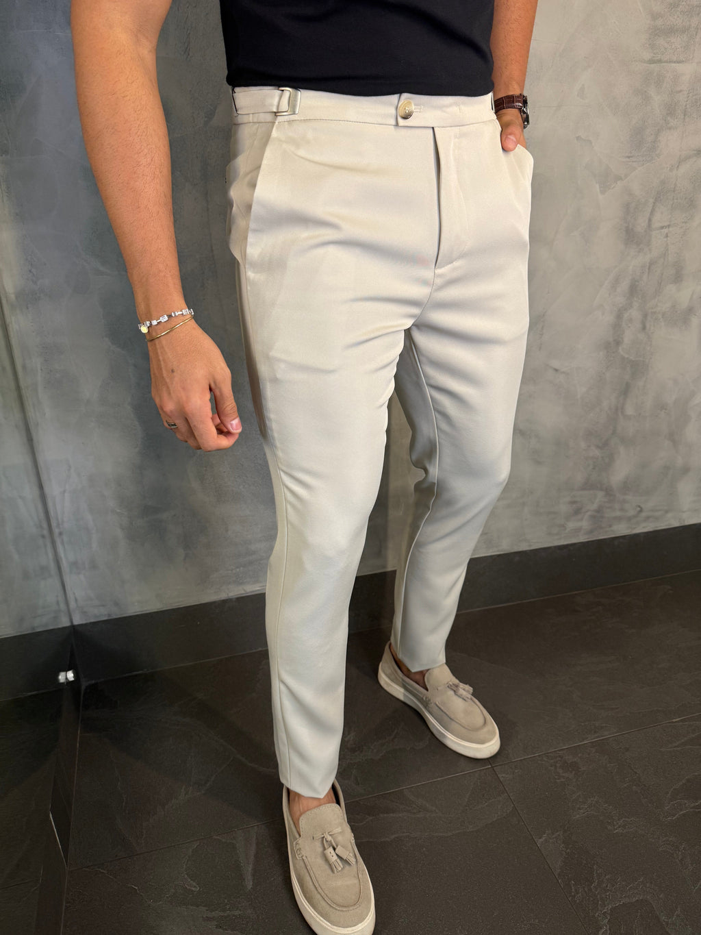 CALÇA ALF. VIENA AJUSTE CATRACA  AREIA