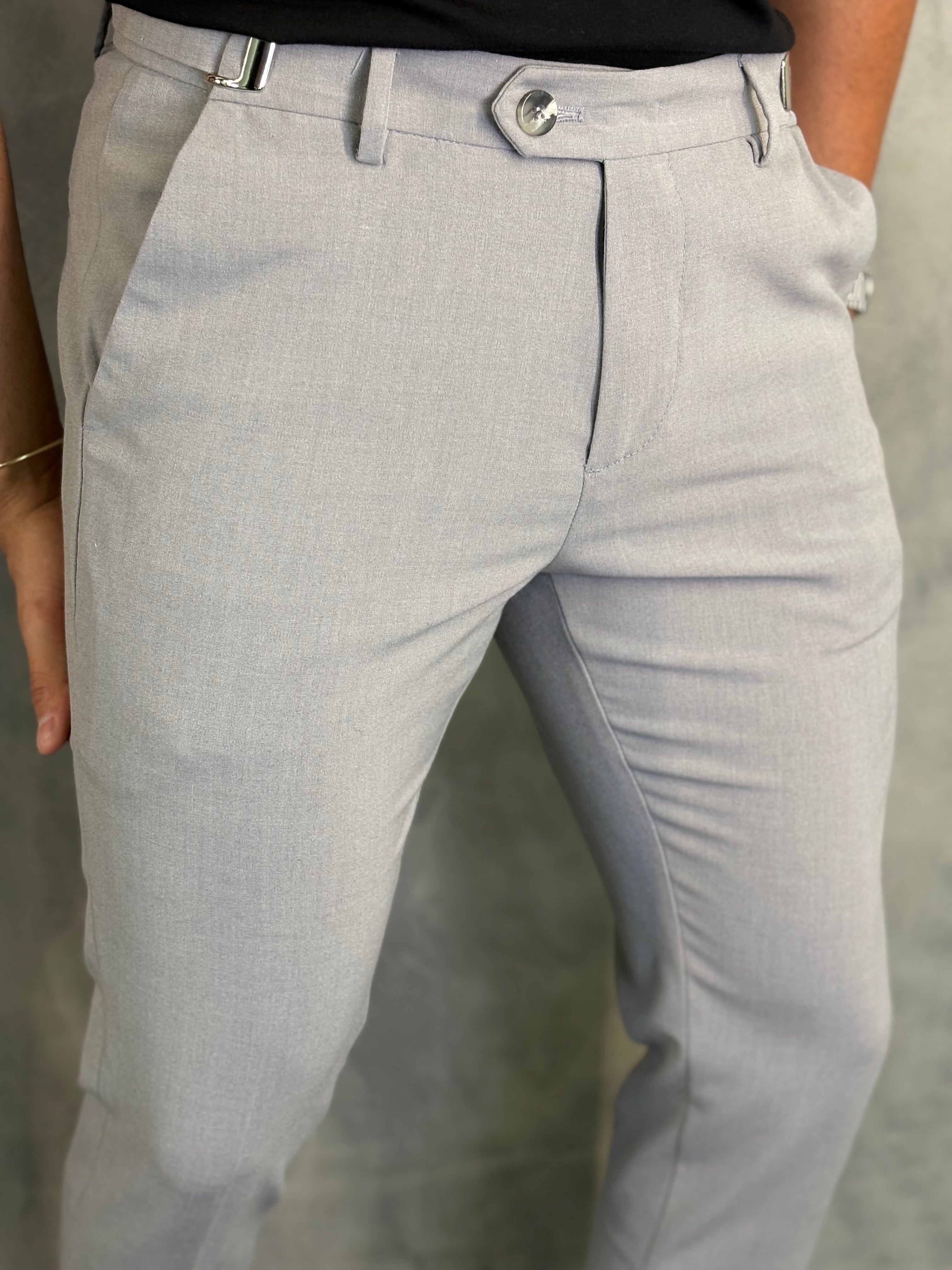 CALÇA ALF ATENAS AJUSTE FIVELA CINZA