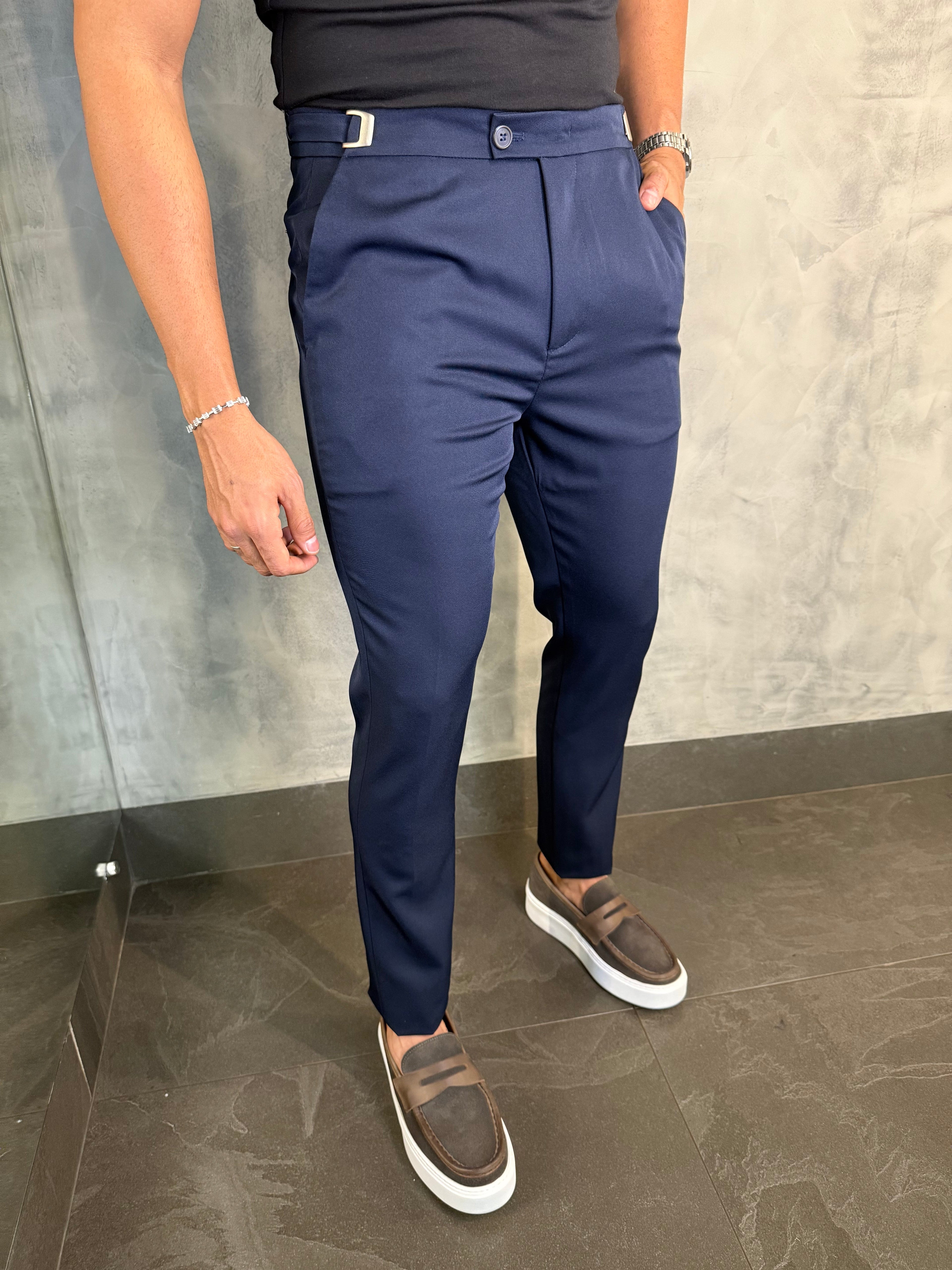 CALÇA ALF. VIENA AJUSTE CATRACA  MARINHO